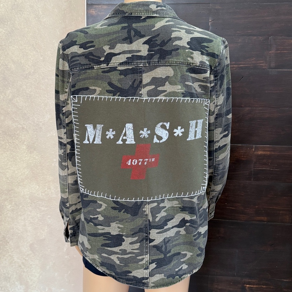 Upcycled 36point5  Camoflauge M.A.S.H Shacket Size S